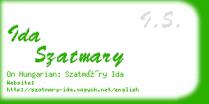 ida szatmary business card